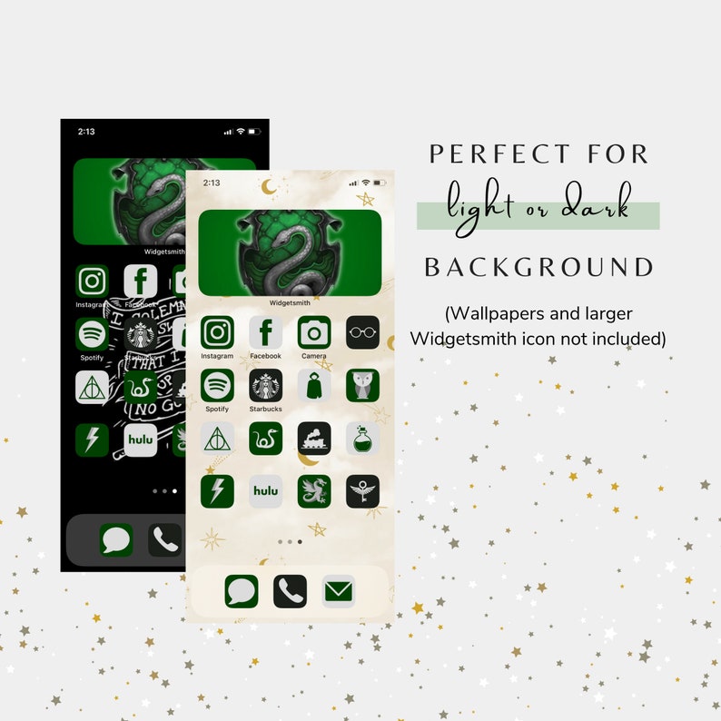 Slytherin HP Harry Potter Aesthetic App Icons iOS 14 ...