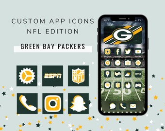 Green Bay Packers App Icons, iPhone NFL football sports aesthetic theme, 60 Pack custom app covers  iOS 14 15
