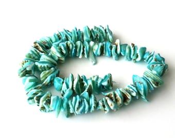 Blue shell nugget beads - shell beads - jewellery supplies