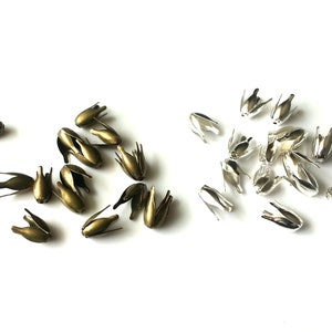 Petal bead caps - bronze bead caps - silver bead caps - jewellery findings