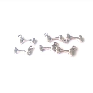 6 x Dog bone charms - charms - bracelet charms