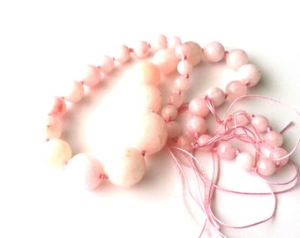 Pink faceted jade graduated beads - 6-20mm beads - gemstone beads
