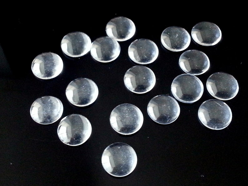 25 Glass cabochons 14mm cabochon domed cabochon image 1