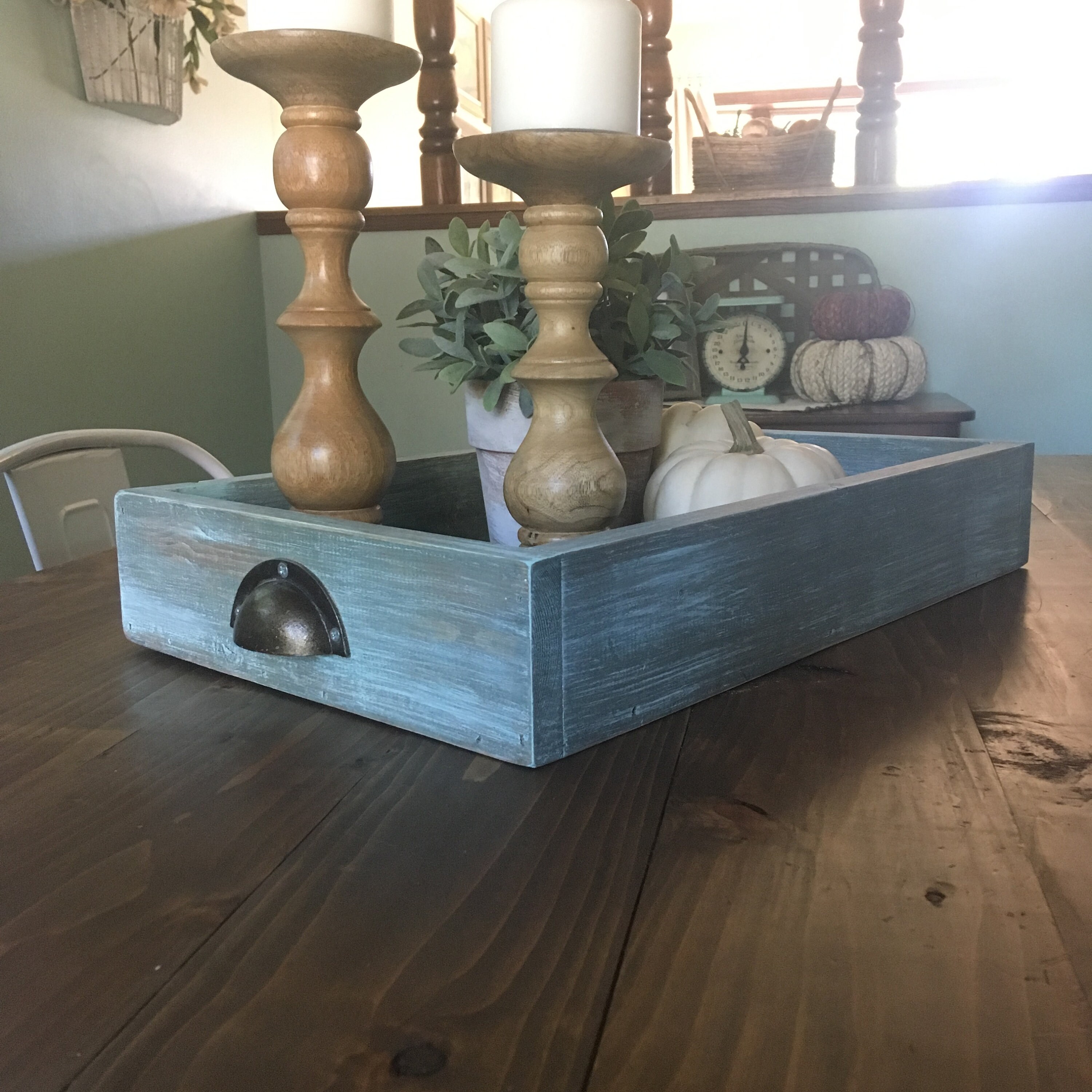 Coffee Table Tray Farmhouse Decor Ottoman Tray Wood Etsy