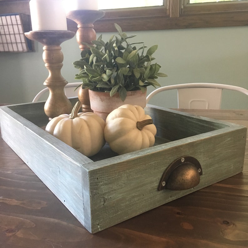 Coffee Table Tray Farmhouse Decor Ottoman Tray Wood Etsy