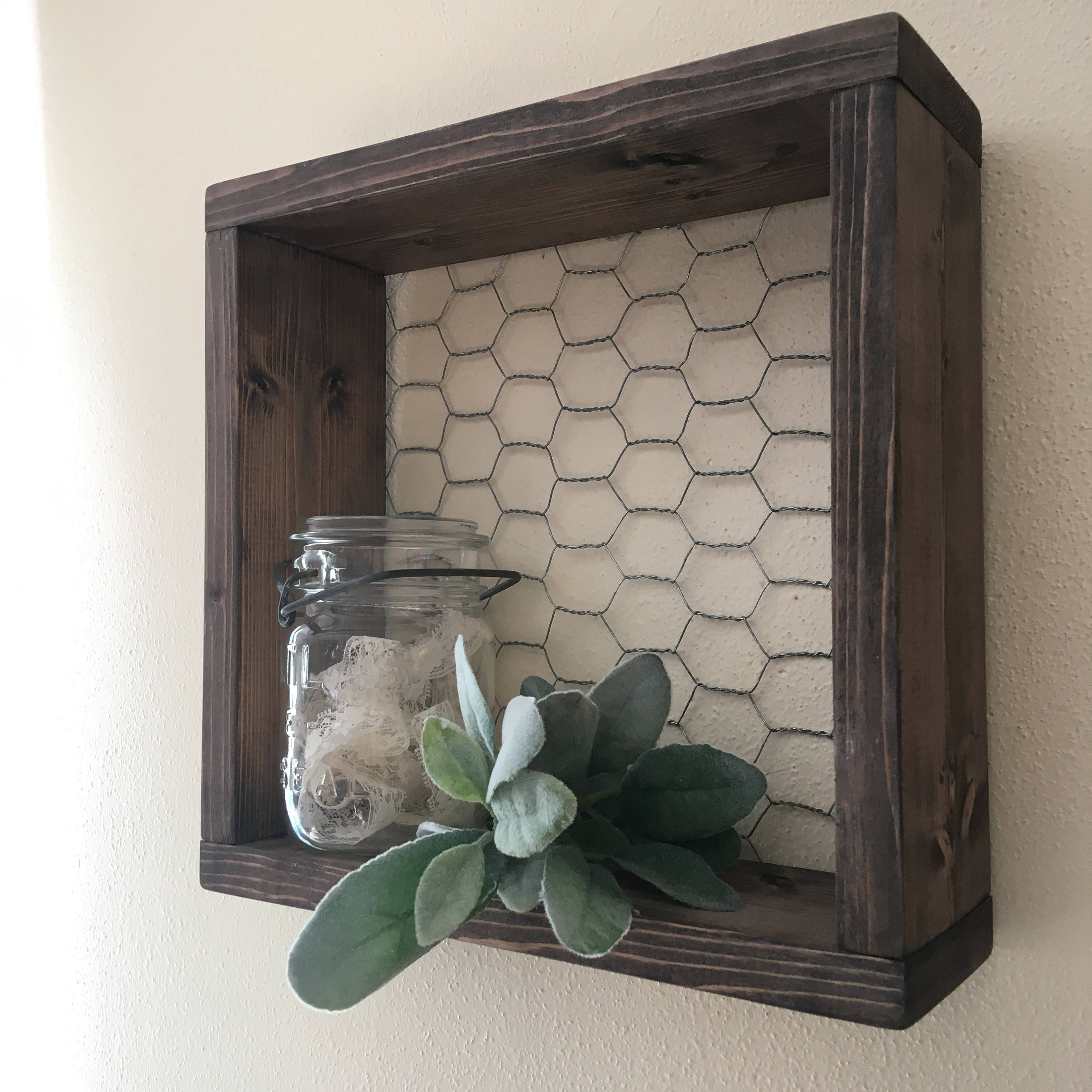 Farmhouse Style Chicken Wire Shelf Gallery Wall Decor Wood & Etsy