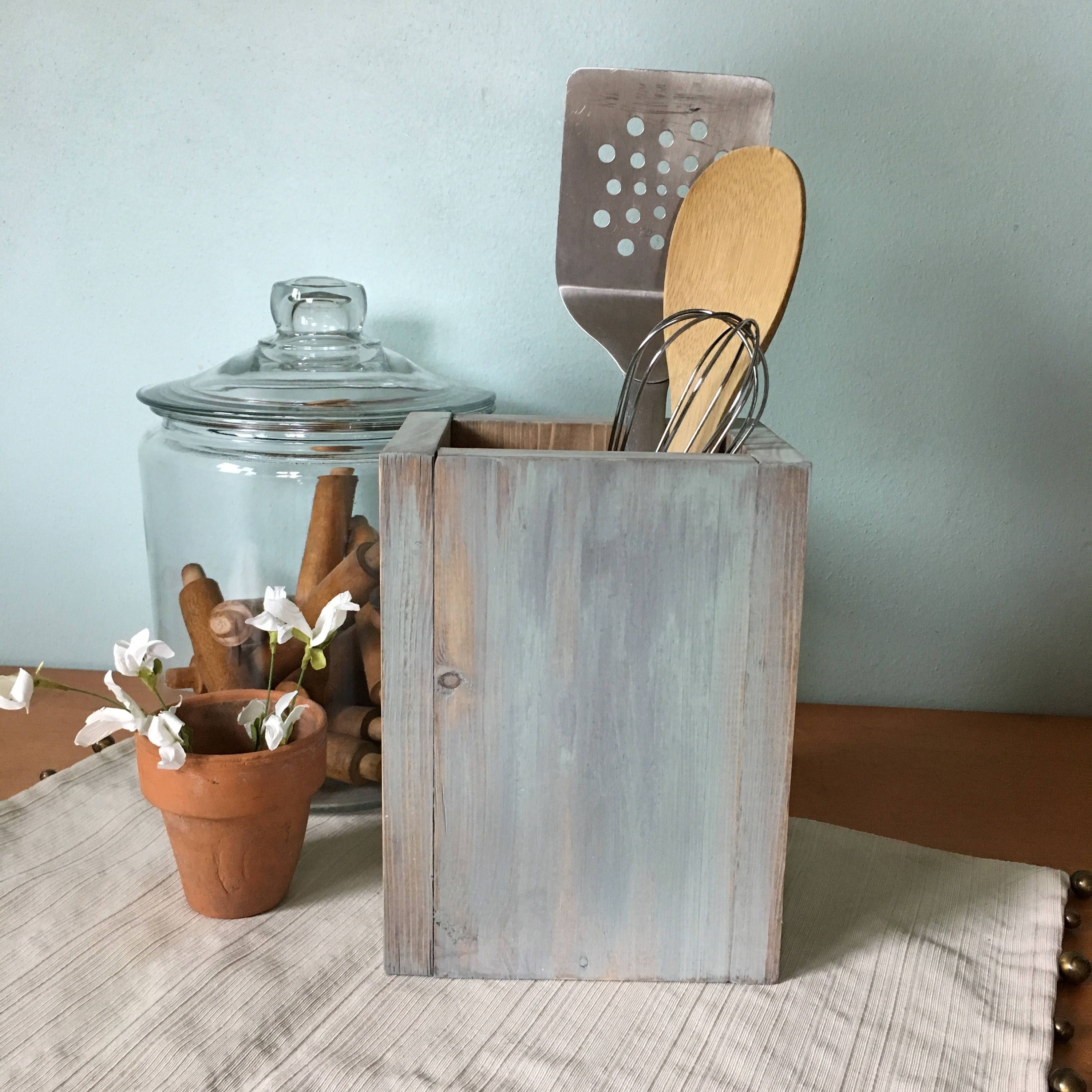 Wood Kitchen Utensil Holder Housewarming Gift Kitchen Decor | Etsy