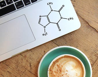 Decal Caffeine molecule,Laptop Decal,Laptop Sticker,Car Sticker,Car Decal,Phone decal,Phone sticker,Window Decal,Window Sticker