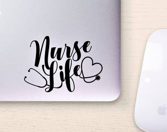 Decal Nurse life stethoscope heart Laptop Decal,Laptop Sticker,Car Sticker,Car Decal,Phone decal,Phone sticker,Window Decal,Window Sticker