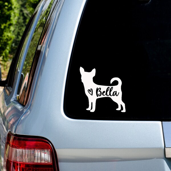 Chihuahua Decal,Custom decal,Dog Decal,Car Decal,Personalized Decal,Puppy decal,Laptop decal,Laptop sticker,Name Decal,Yeti Decal,Tumbler