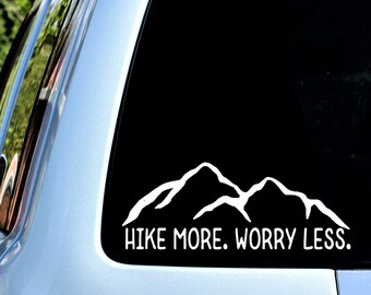 Decal Hike more Worry less/Mountain Laptop Decal,Laptop Sticker,Car Sticker,Car DecalPhone decal,Phone sticker,,Bumper sticker