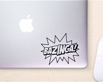 Decal Bazinga. The Big Bang Theory Laptop Decal,Laptop Sticker,Car Sticker,Car Decal,Phone decal,Phone sticker,Window Decal,Window Sticker