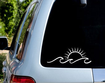 Decal Ocean wave and sun Laptop Decal,Laptop Sticker,Car Sticker,Car Decal,Phone decal,Phone sticker,Window Decal,Window Sticker