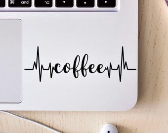 Decal  Coffee heartbeat Laptop Decal,Laptop Sticker,Car Sticker,Car Decal,Phone decal,Phone sticker,Window Decal