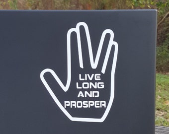 Decal Star Trek-Live Long and Prosper,Laptop Decal,Laptop Sticker,Car Sticker,Car Decal,Window Decal,Window Sticker