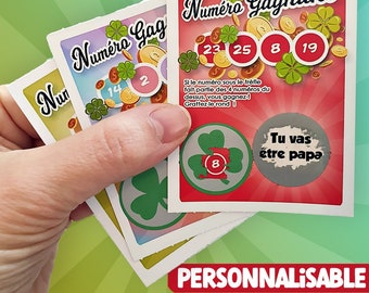 Boleto para rascar “Número ganador” |Anuncio de embarazo original|Tarjeta para rascar|Anuncio de embarazo personalizado para rascar