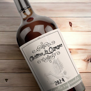 Etiquette bouteille vin/champagne "La famille s'agrandit"|Annonce grossesse personnalisée originale|Etiquette bouteille personnalisée