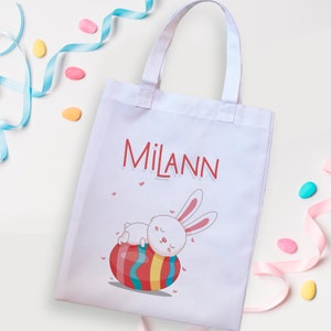 Personalized Easter - rabbit on his egg Totebag