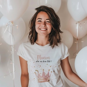 Tee shirt EVJF personnalisé, t-shirt team mariée, tshirt EVJF,  bride team ou  totebag, sac team mariée - tote bag EVJF , couronne, bling