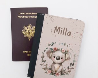 Protège passeport Koala girly