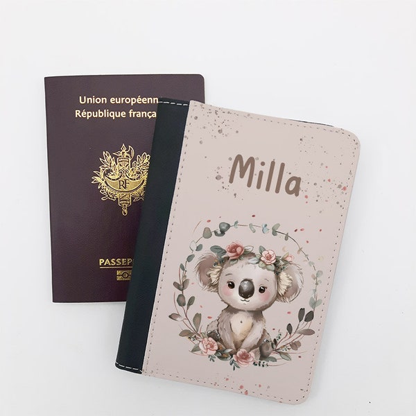 Protège passeport Koala girly