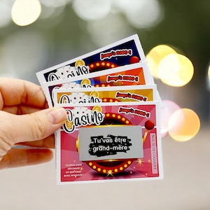 Ticket gratter Casino|Annonce grossesse originale|Carte à gratter|Annonce grossesse à gratter|Annonce tonton|Annonce tonton|Parrain|Marraine