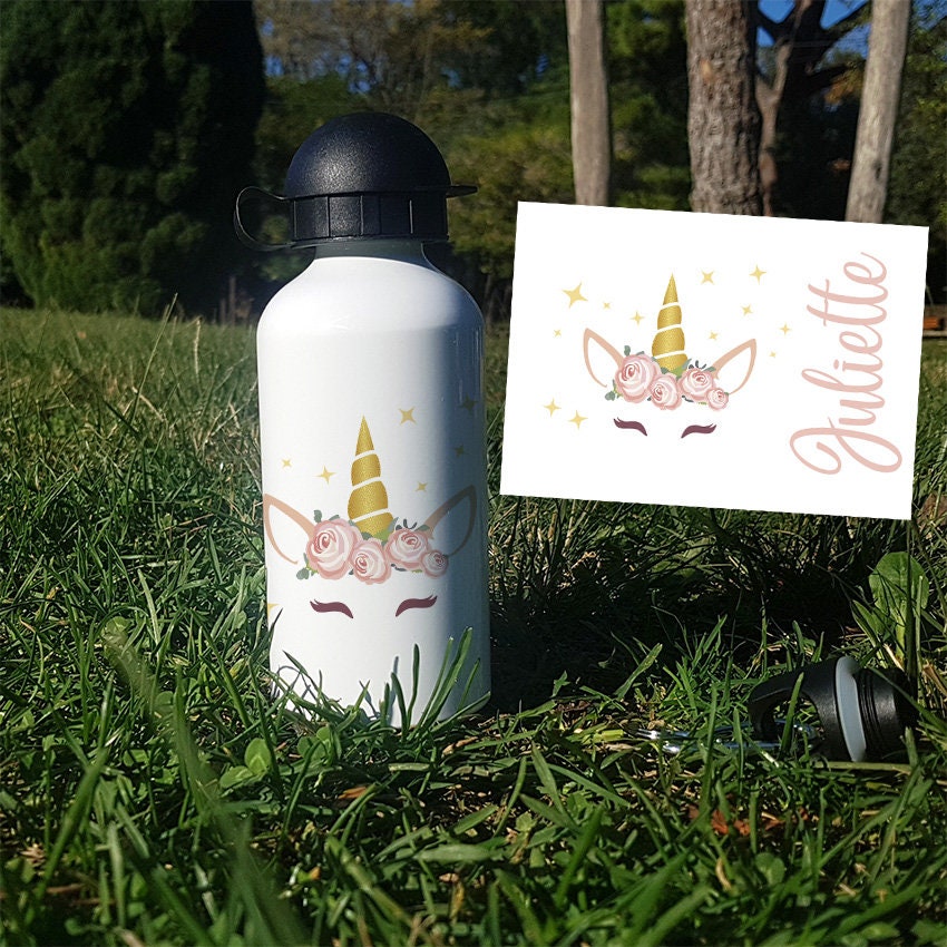 Gourde Personnalisée Prénom Licorne