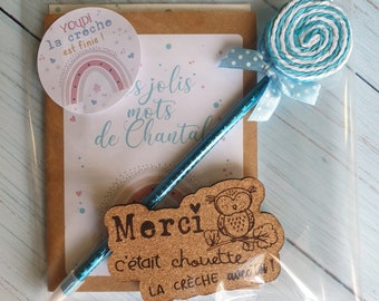 Pochette Youpi la crèche est finie !|cadeau auxiliaire crèche|Cadeau fin de crèche