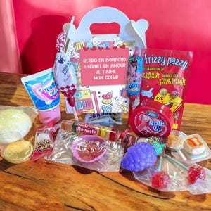 Box personnalisée de bonbons des années 80's et 90's - Vintage - Pour St Valentin