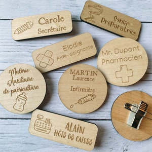Customizable professional profession badge, professional wooden badge, pharmacist, assistant, nurse, doctor, nurse, mortician