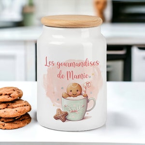 Pot à biscuits personnalisé|Pot à cookies|Boîte à biscuits|pot céramique personnalisable|idée cadeau nounou|idée cadeau mamie