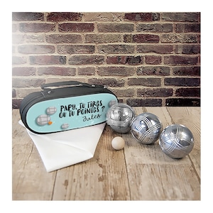 Sacoche de rangement boules de pétanque personnalisée|Idée cadeau fête des pères|Idée cadeau personnalisé papa|Idée cadeau papi/Cadeau Papy