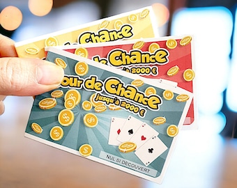 Boleto de rasca y gana doble juego - Día de la Suerte | Anuncio de embarazo original | Tarjeta rasca y gana | Anuncio de embarazo personalizado