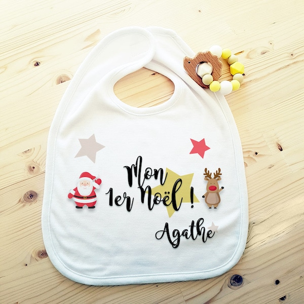 Personalized bib my 1st Christmas