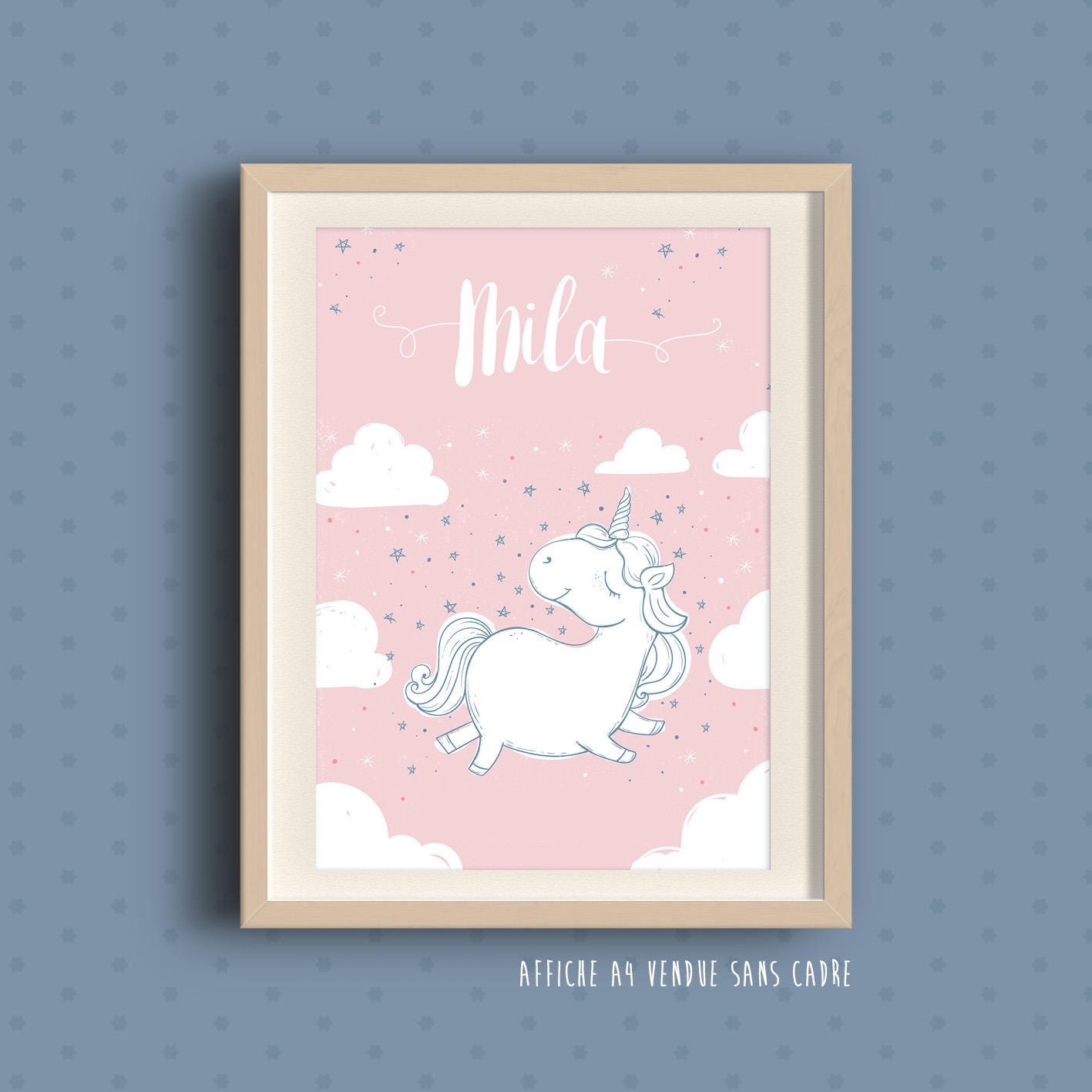 Affiche Personnalisée avec Prénom - Personnalisable Licorne