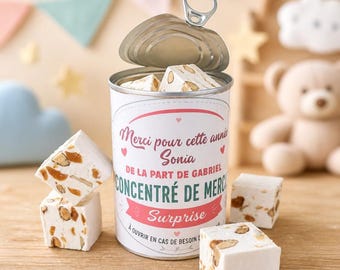 Gepersonaliseerde doos met karamelnougat - Een geconcentreerde blijk van dankbaarheid | Origineel cadeau voor leraren, onderwijsassistenten, oppassers en andere dierbaren