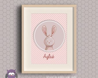 Poster frame for nursery - baby Bunny