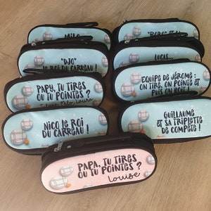 Trousse à Pétanque Personnalisée Super Papa – Contient 3 Boules + Cochonnet, Fermeture éclair, Cadeau Fête Des Pères