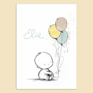 Poster o Targa da Muro in Alluminio di Nascita Personalizzata - Calligrafia Artigianale - Decorazione Parete Baby Tavolo Nascita