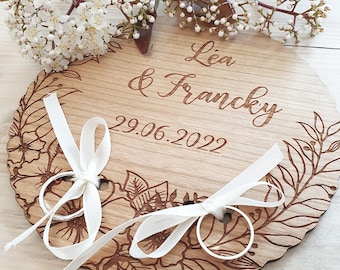 Puerta de anillo de boda de madera personalizada