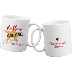 Customizable double-sided mug from The Best Nanny|Nanny gift idea|End of school year gift
