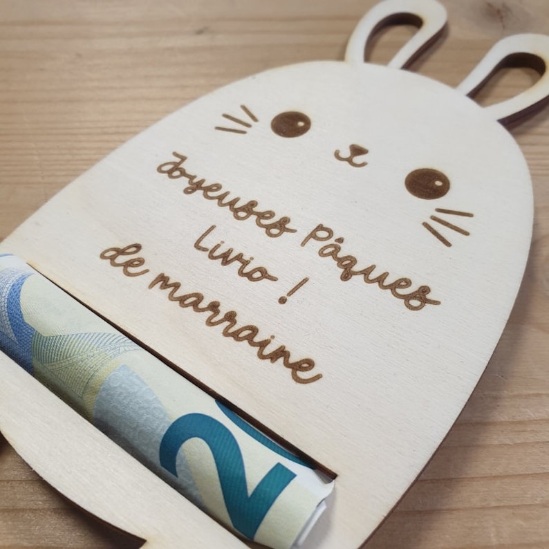 Personalized Easter ticket holder rabbit image 2