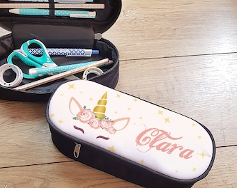 Trousse personnalisée avec prénom Licorne