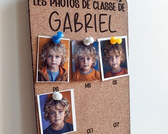 Pancarte gravée personnalisée support photos d'école maternelle primaire collège lycée