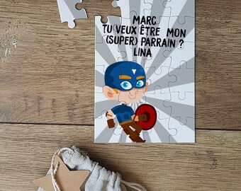 Personalized with your text - Super Hero puzzle