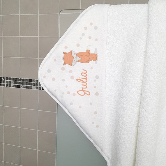 Cape De Bain Bebe Personnalisee Avec Prenom Renard Etsy Cape De Bain Bebe Personnalisee Avec Prenom Renard Etsy