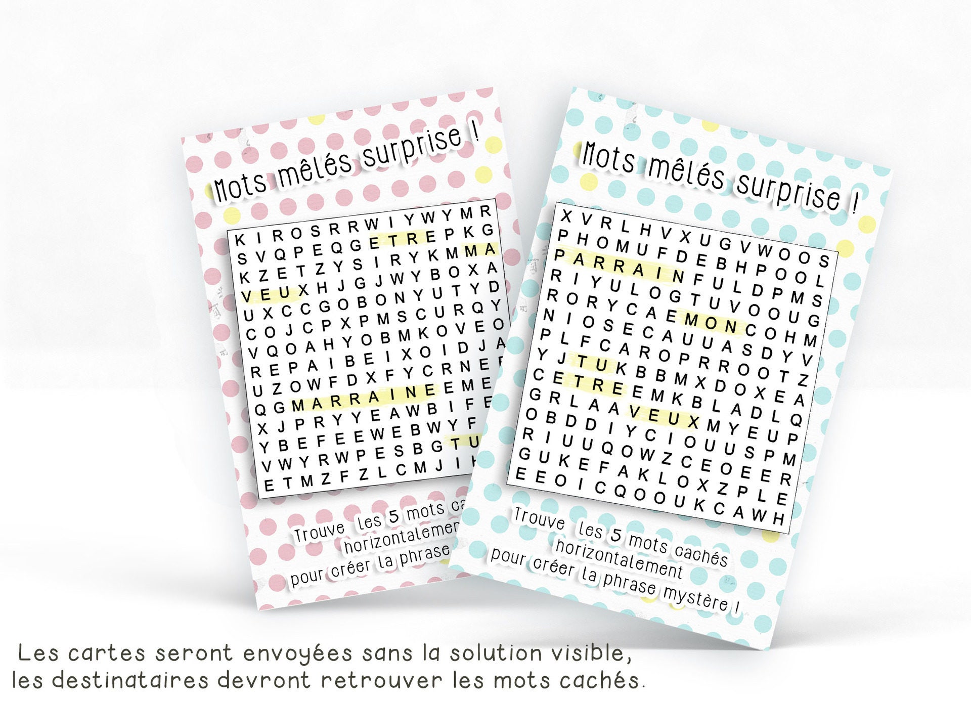 Duo Of Game Playing Words Mixed Future Godfather And Godmother Etsy Norway