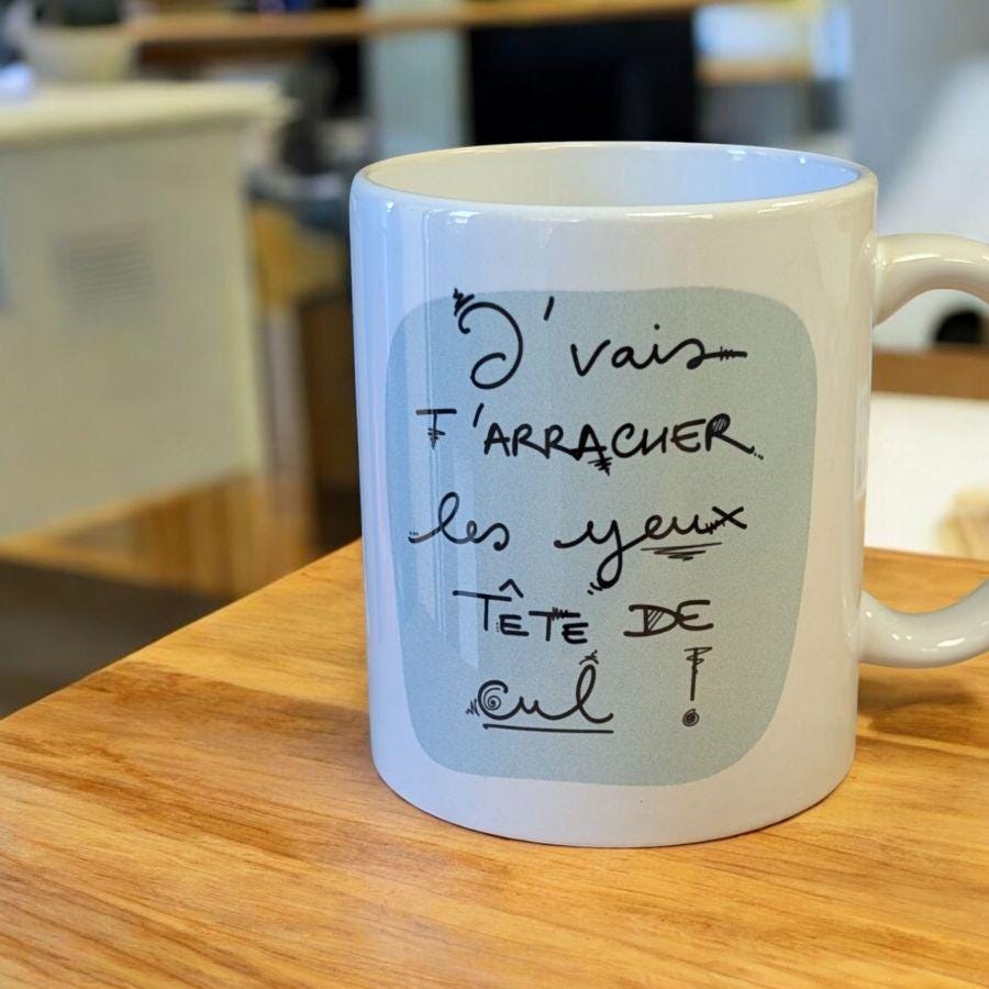 Tazza "Ti strappo gli occhi!"