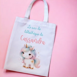 Tote bag sac enfant personnalisé pour bibliothèque Livres