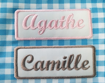 Badge thermocollant brodé pour tablier blouse école